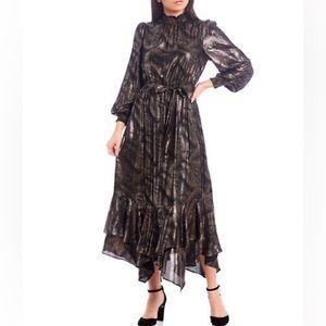 Gibson Latimer Black and Gold Dress